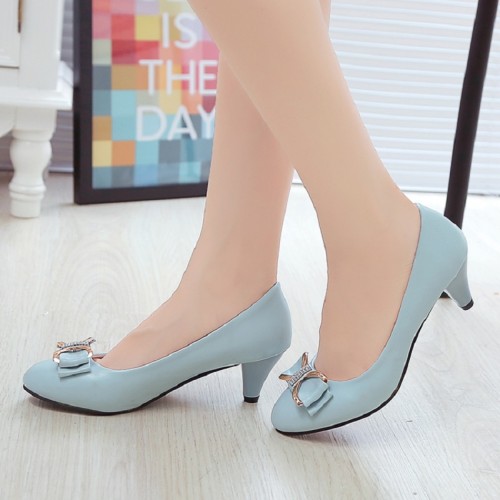  bow sexy high heels Party Thick large size  Woman shoes